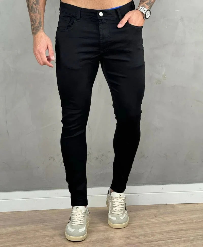 Kit 2 Calças Jeans Preto Destroyed e Lisa Skinny -City Denim