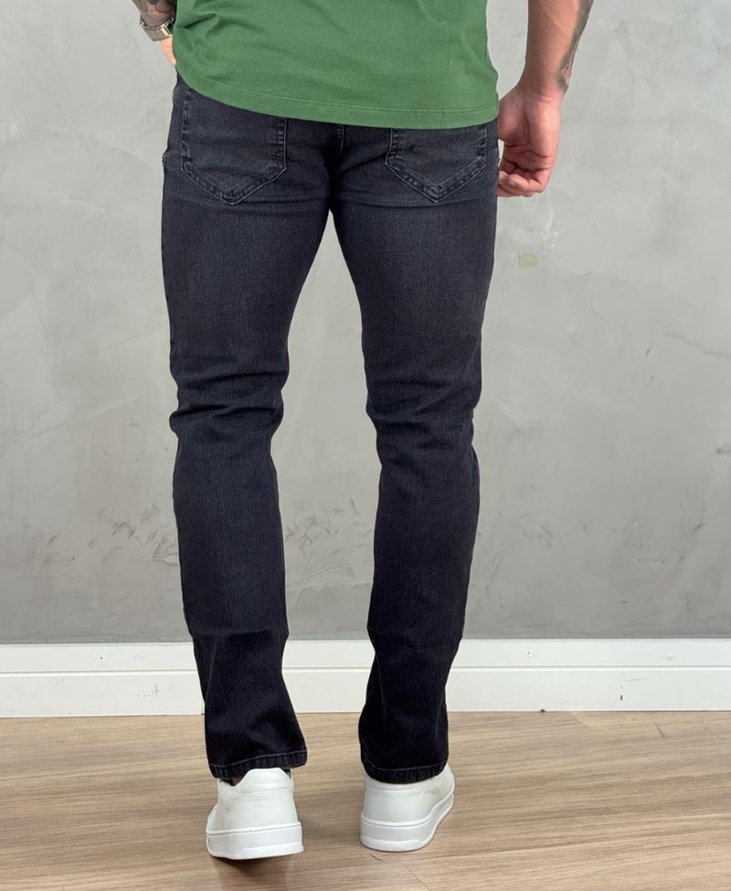 Calça Jeans Preta Mescla Masculina Lisa Slim - Keep Work