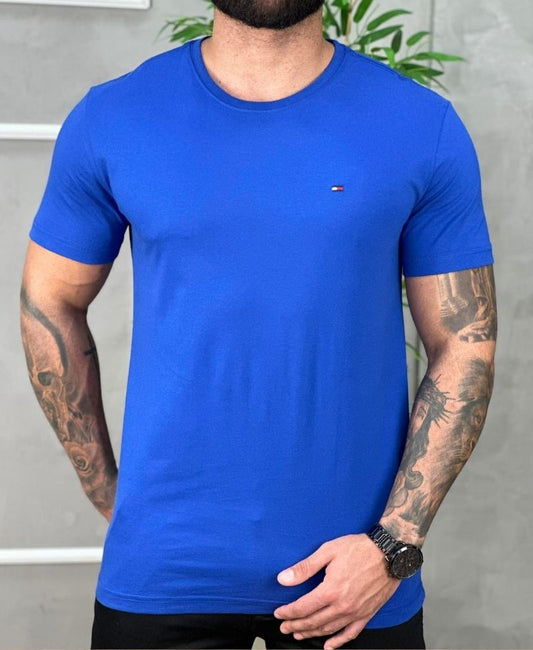 Camiseta Azul Bic Masculina Classic Cotton - Tommy Hilfiger