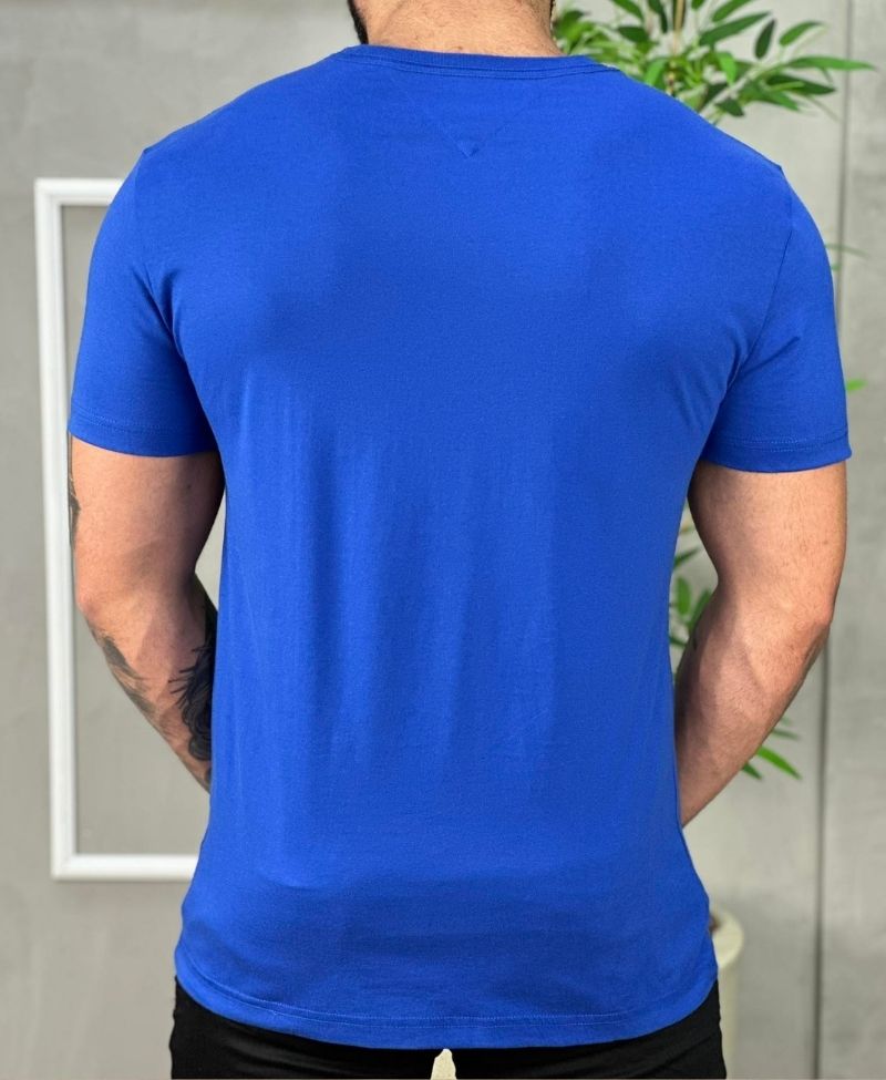 Camiseta Azul Bic Masculina Classic Cotton - Tommy Hilfiger