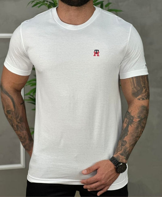 Camiseta Branca Masculina Monograma - Tommy Hilfiger