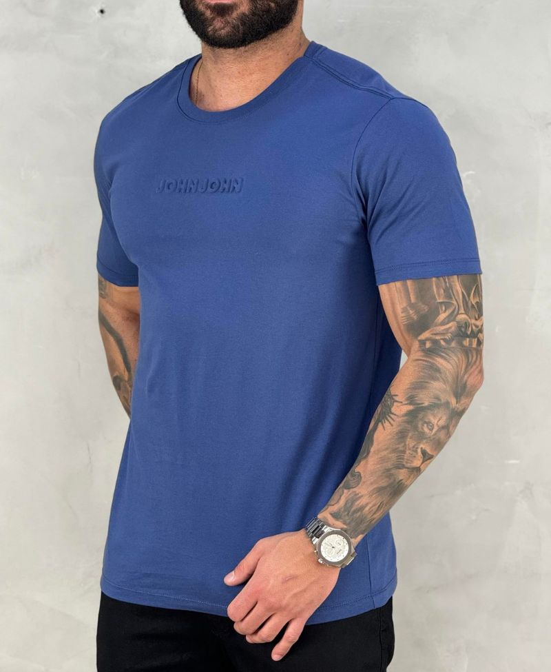 Camiseta Azul Masculina Embossed - John John