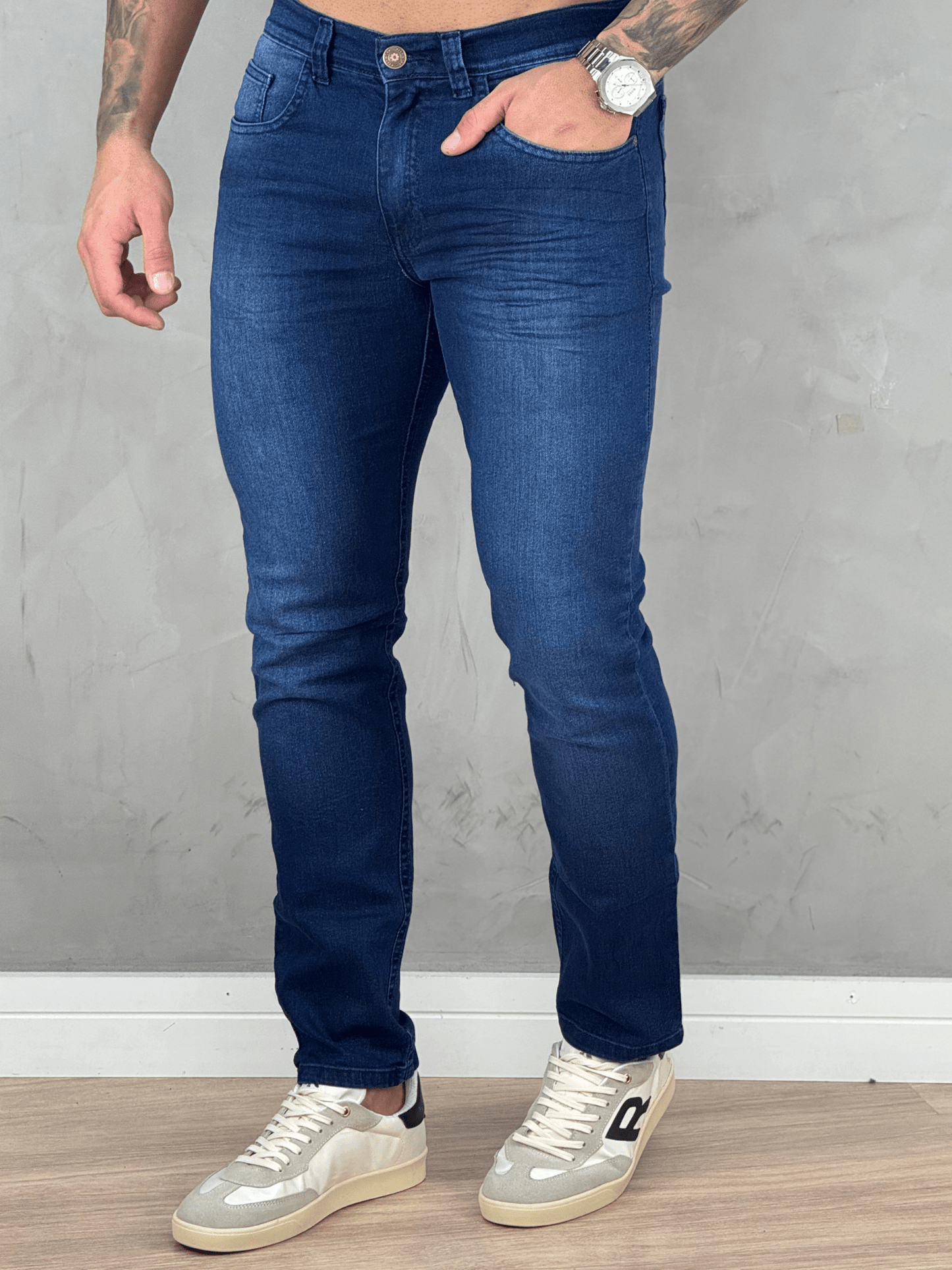 Calça Jeans Masculina Lisa Slim - Keep Work