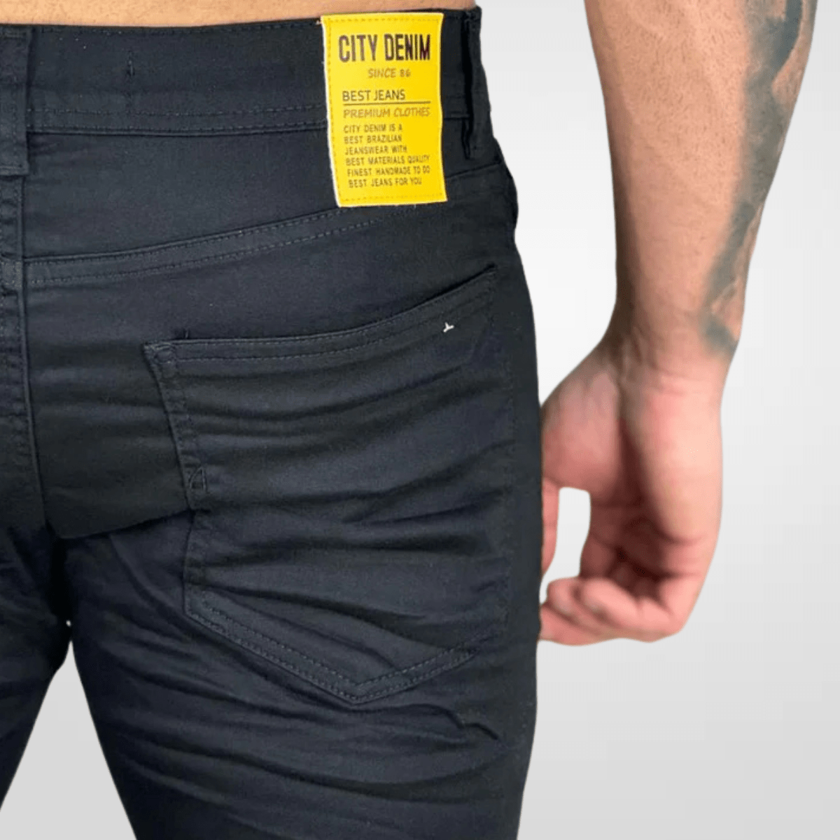 Kit 2 Calças Jeans Preto Lisa Skinny - City Denim