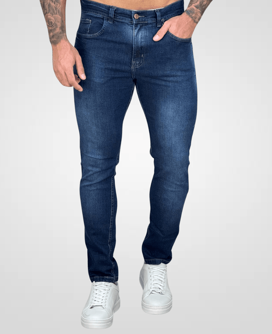 Calça Jeans Escuro Masculina Lisa Skinny - Keep Work