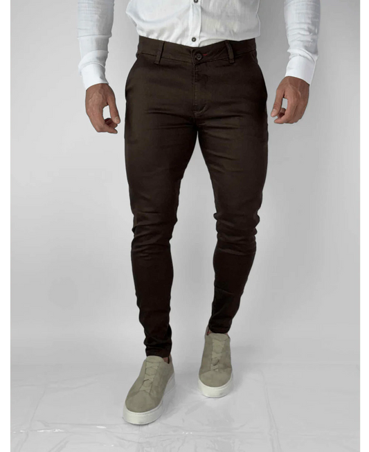 Calça Alfaiataria Marrom Masculina Super Skinny - Paladho´s Jeans