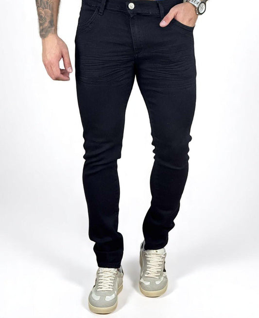 Calça Jeans Preta Masculina Lisa Super Skinny - Rota 77