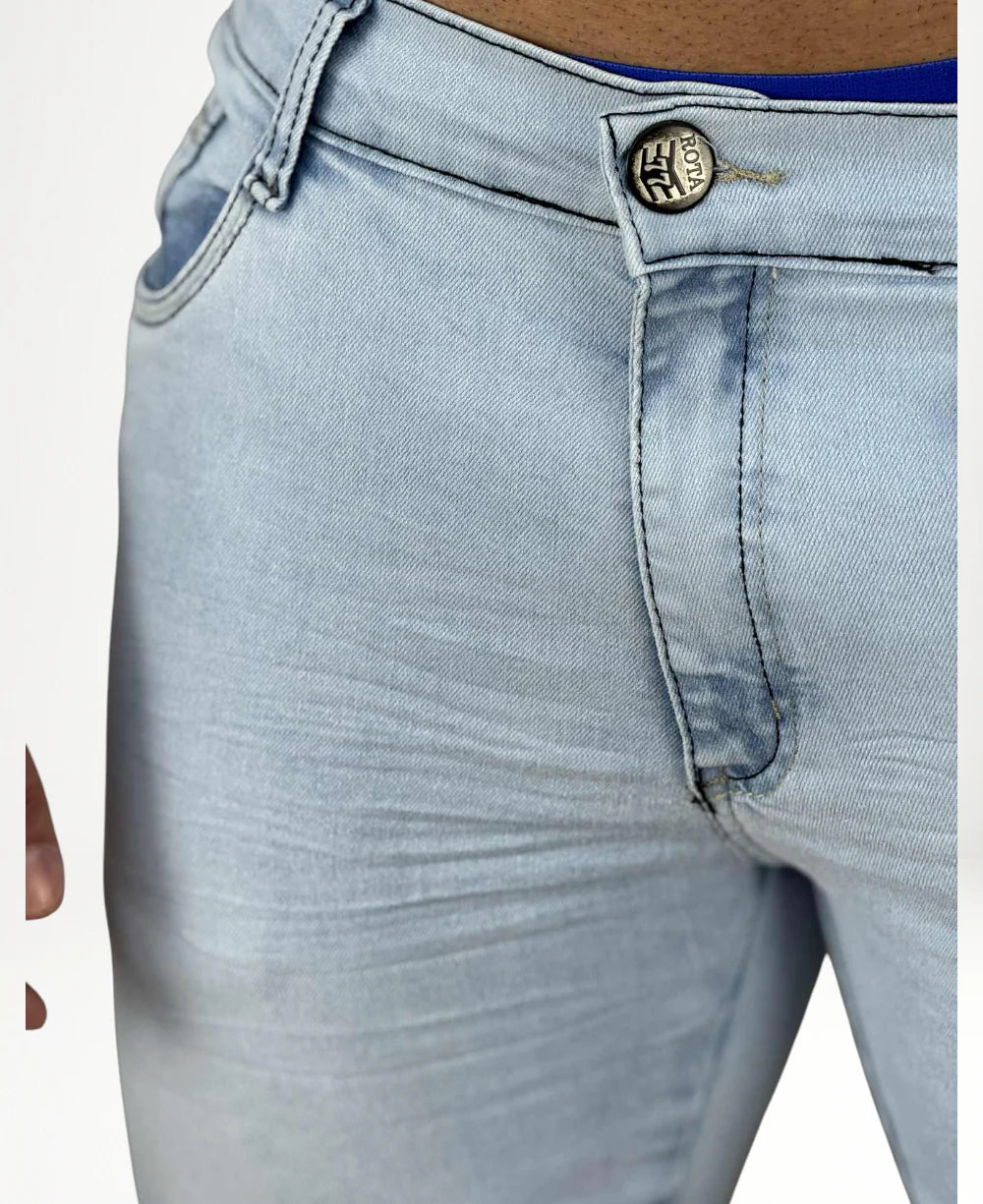 Calça Jeans Claro Masculina com Lycra - Rota 77