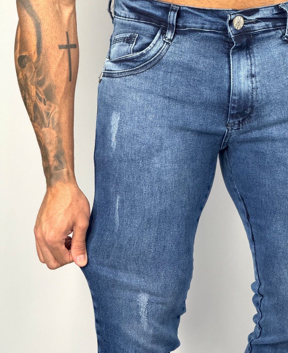 Calça Jeans Azul Médio Masculina - Rota 77