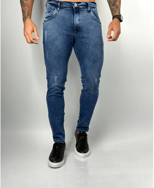 Calça Jeans Azul Médio Masculina - Rota 77