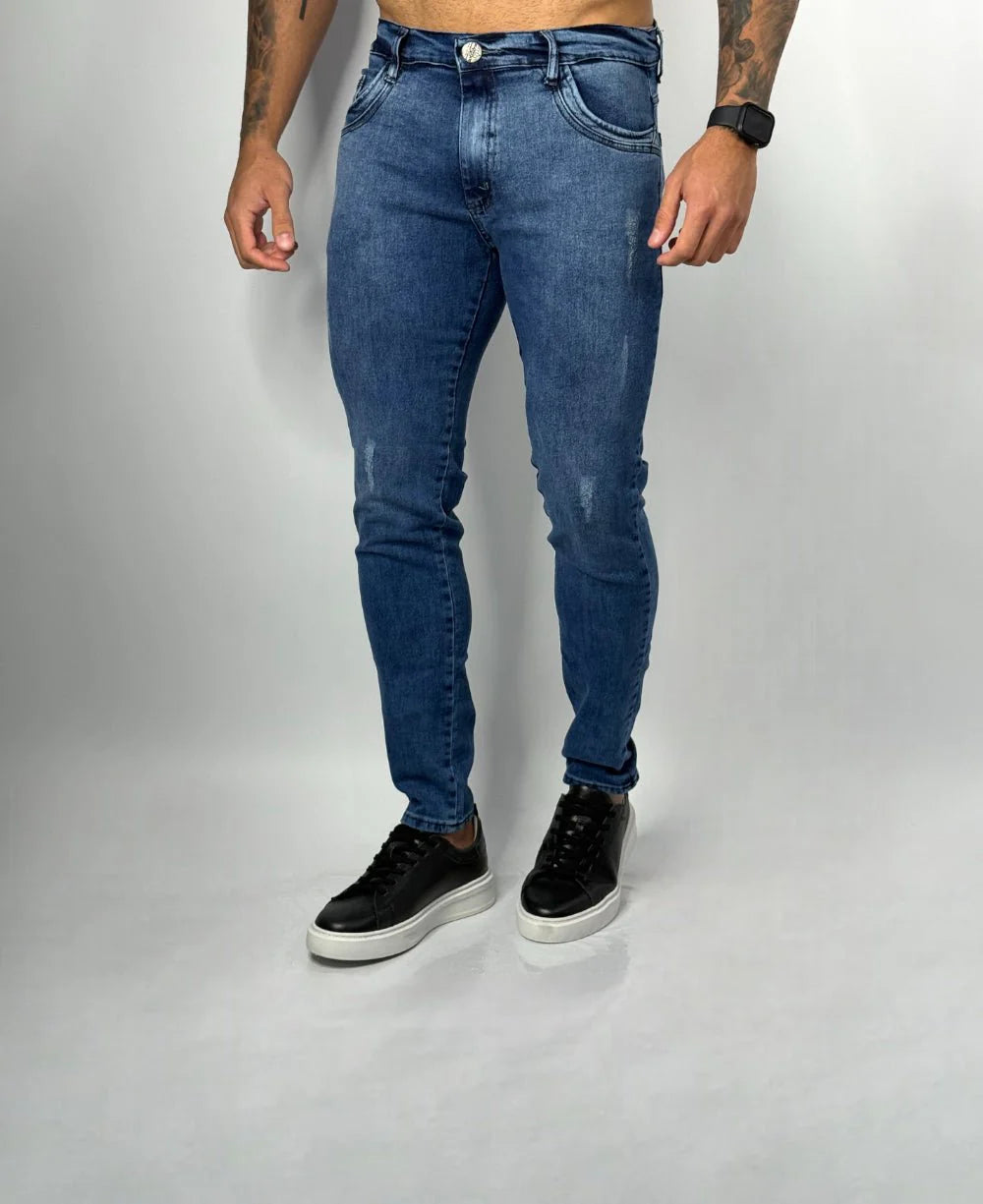Calça Jeans Azul Médio Masculina - Rota 77