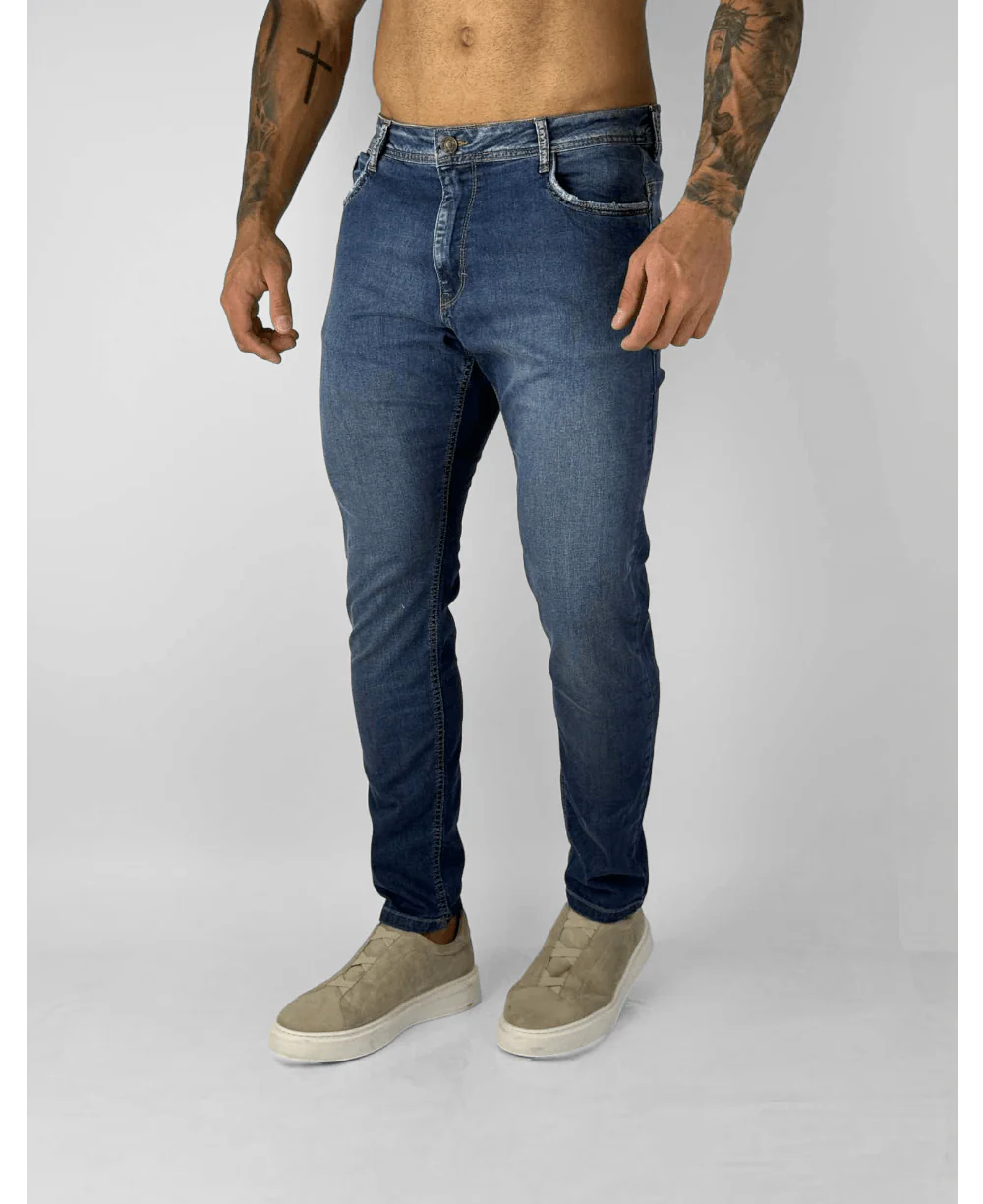 Calça Jeans Azul Medio Skinny - Visual Jeans