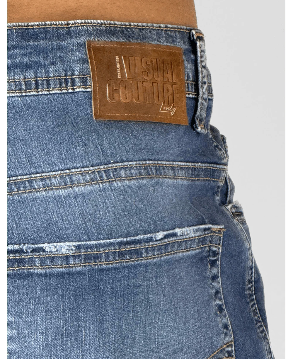 Calça Jeans Azul Medio Skinny - Visual Jeans