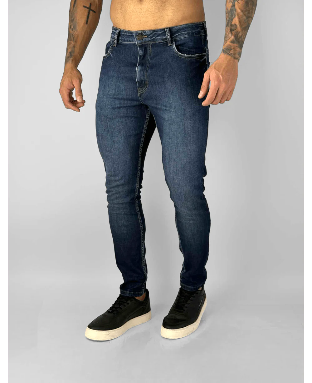 Calça Jeans Azul Escuro Skinny - Visual Jeans