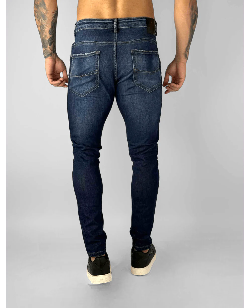 Calça Jeans Azul Escuro Skinny - Visual Jeans