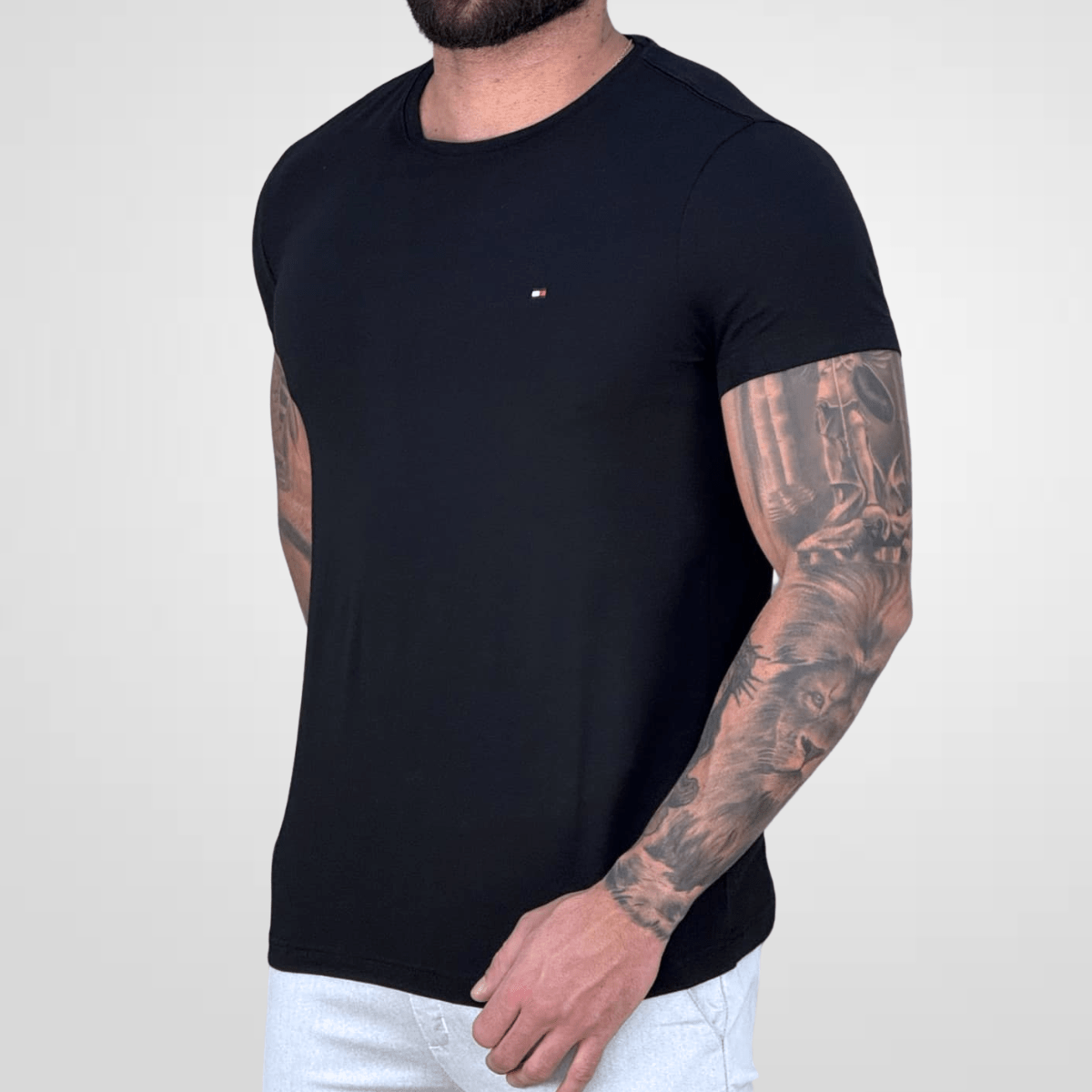 Camiseta Preto Masculina Classic Pima - Tommy Hilfiger