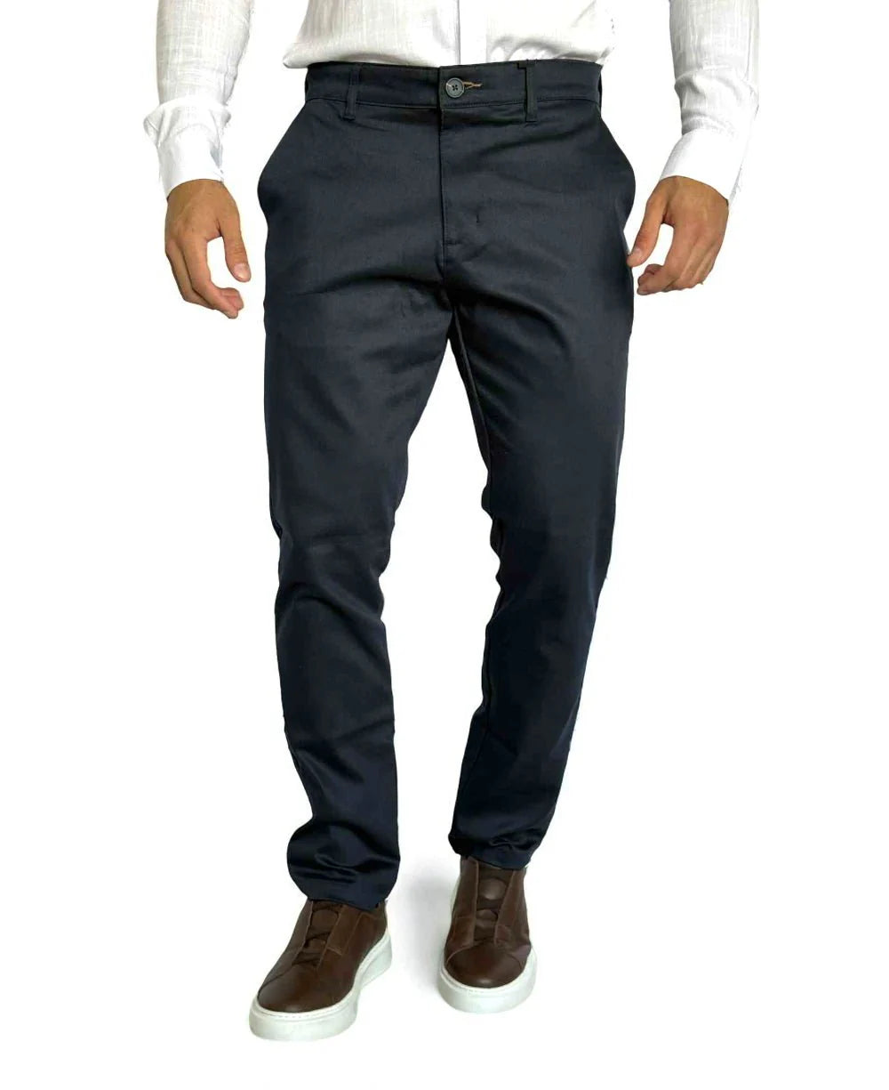 Calça Alfaiataria Azul Marinho Masculina Slim  -  Guilherme Soul
