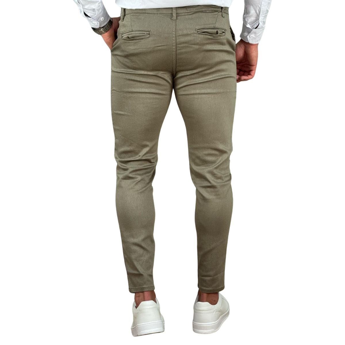 Calça Alfaiataria Caqui Masculina Skinny - Truehero