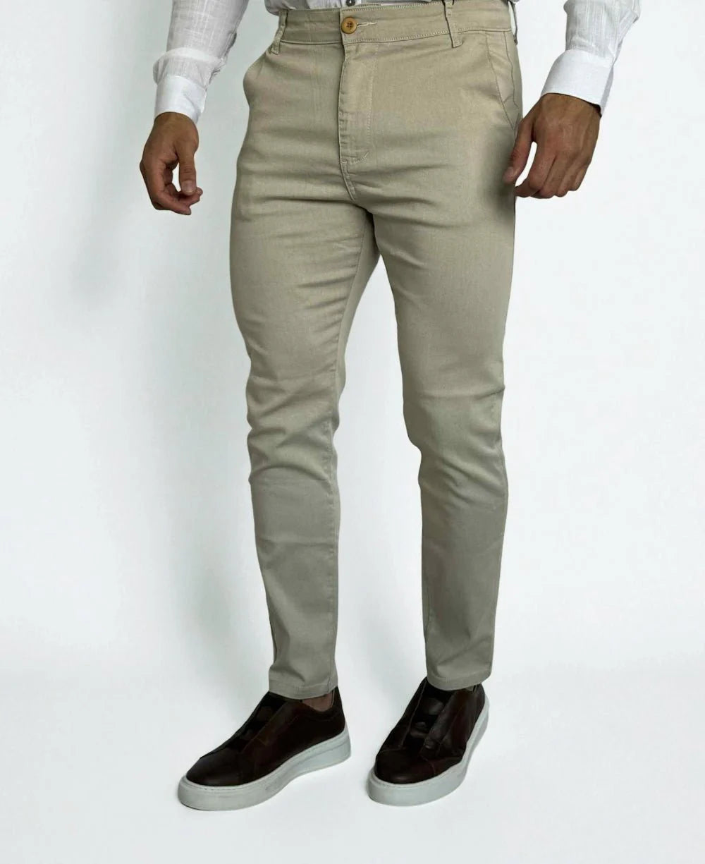 Calça Alfaiataria Areia com Regulagem  - Truehero