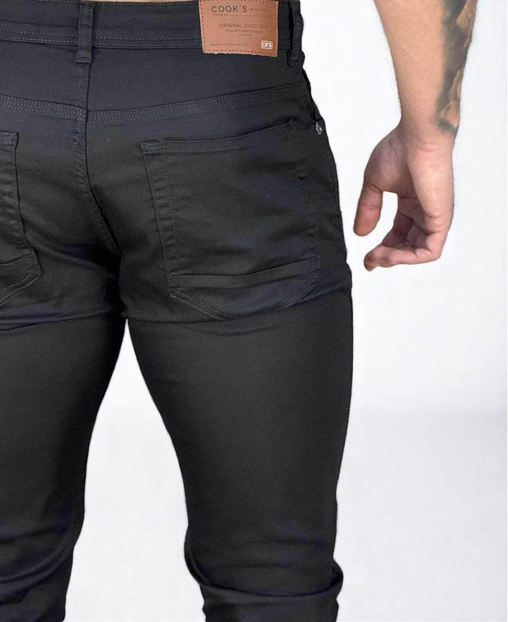 Calça Skinny Preta Masculina com Lycra - Cook's