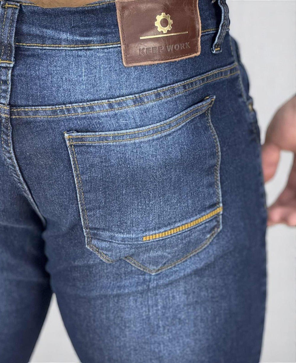 Calça Jeans Escuro Masculina com Lycra Confort