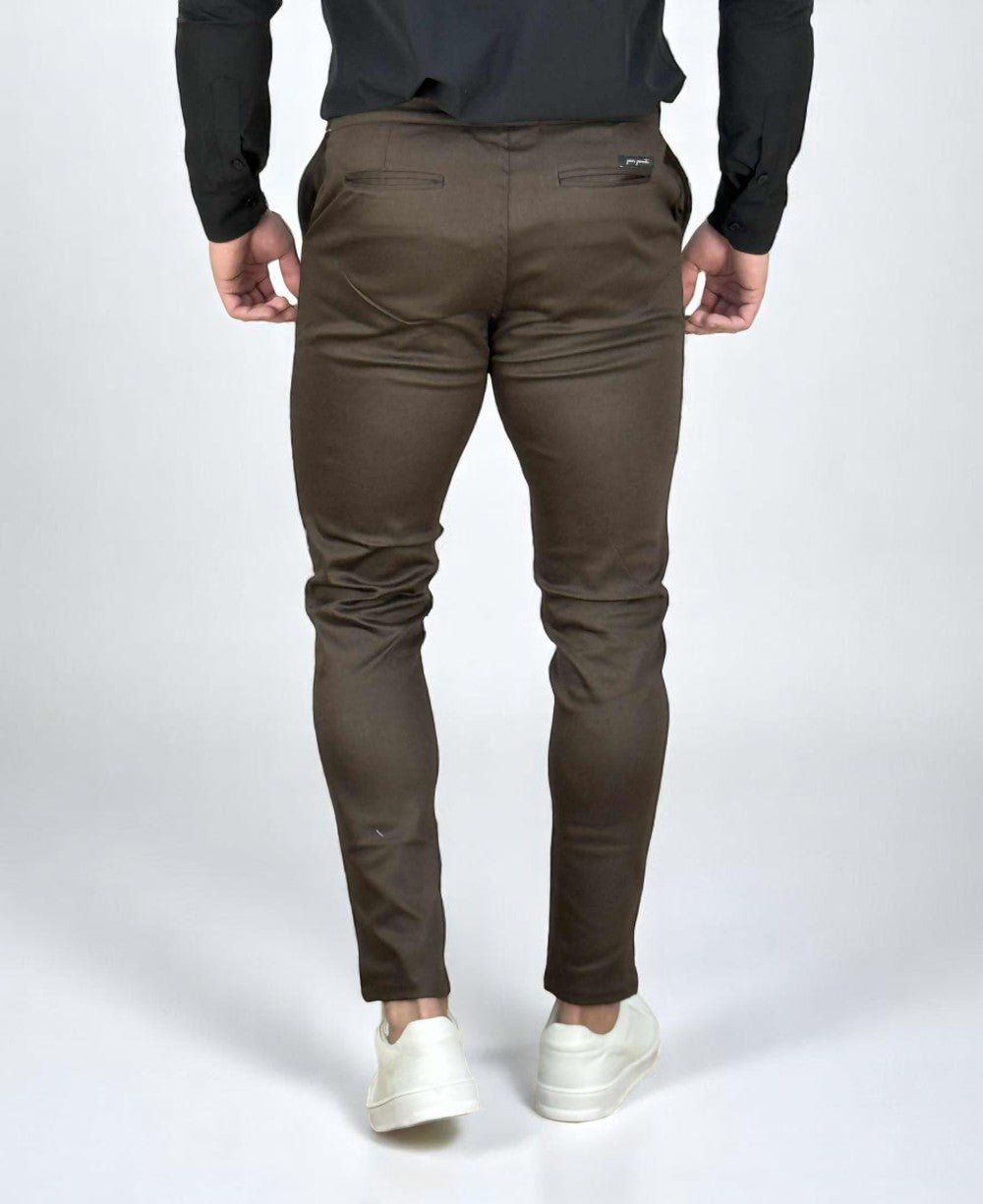 Calça Alfaiataria Marrom Masculina Regulagem - Per Pochi