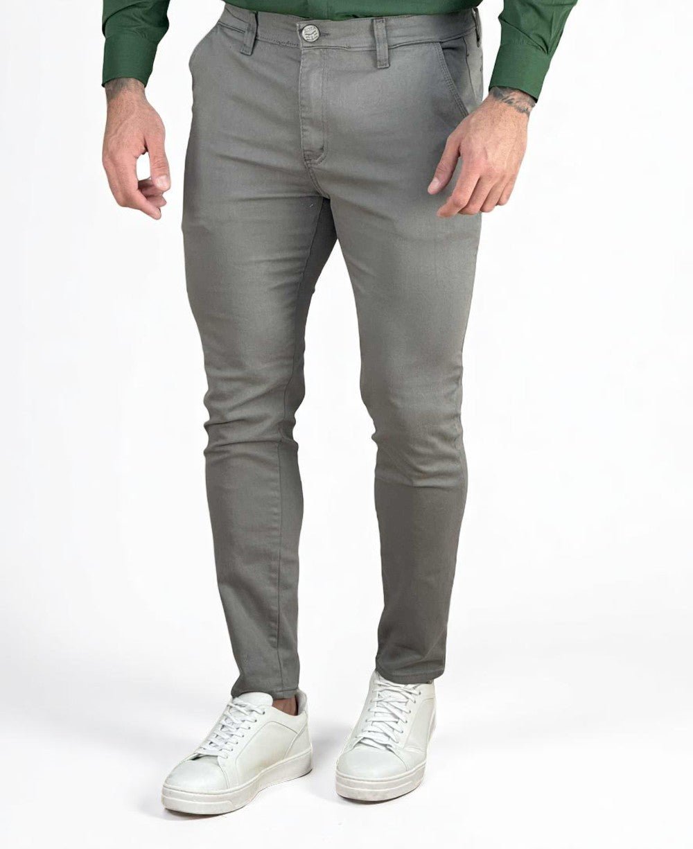 Calça Alfaiataria Cinza Masculina com Lycra - Rota 77