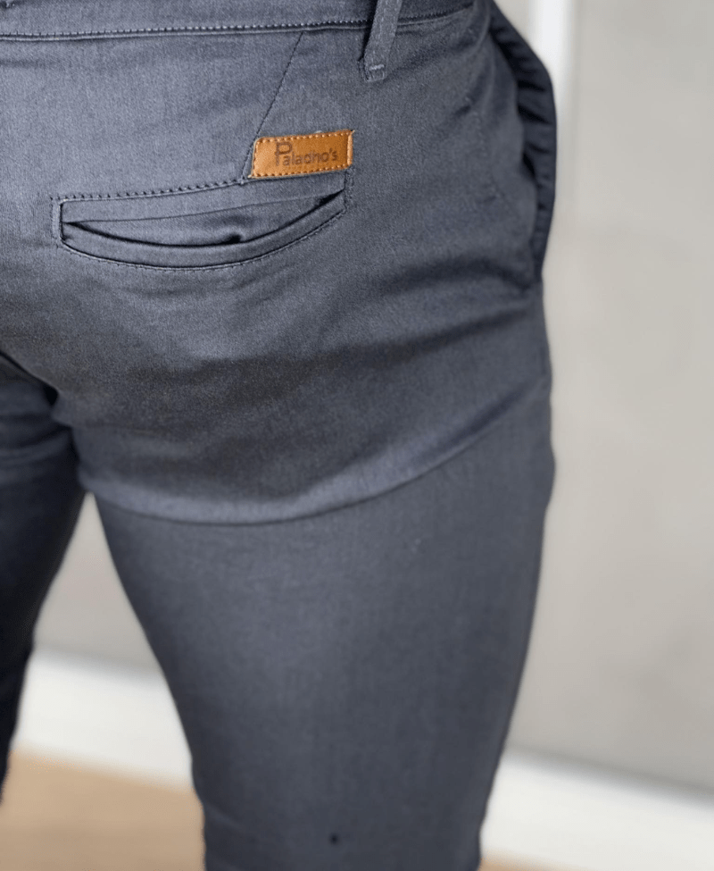 Calça Alfaiataria Cinza Escuro Masculina Super Skinny  - Paladho´s Jeans