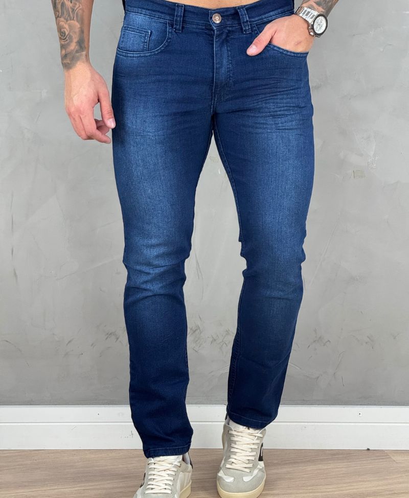 Calça Jeans Masculina Lisa Slim - Keep Work