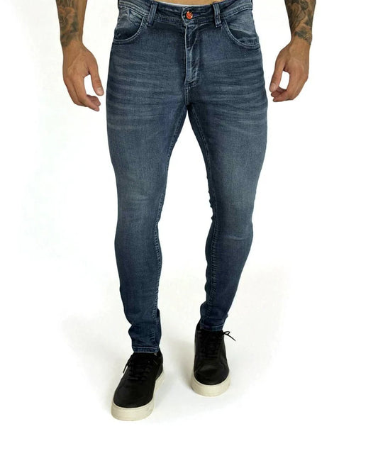 Calça Jeans Azul Pincel Lateral Masculina Skinny- City Denim