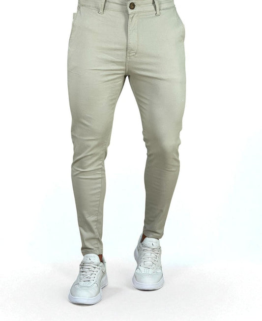 Calça Alfaiataria Bege Masculina Super Skinny - Codi Jeans