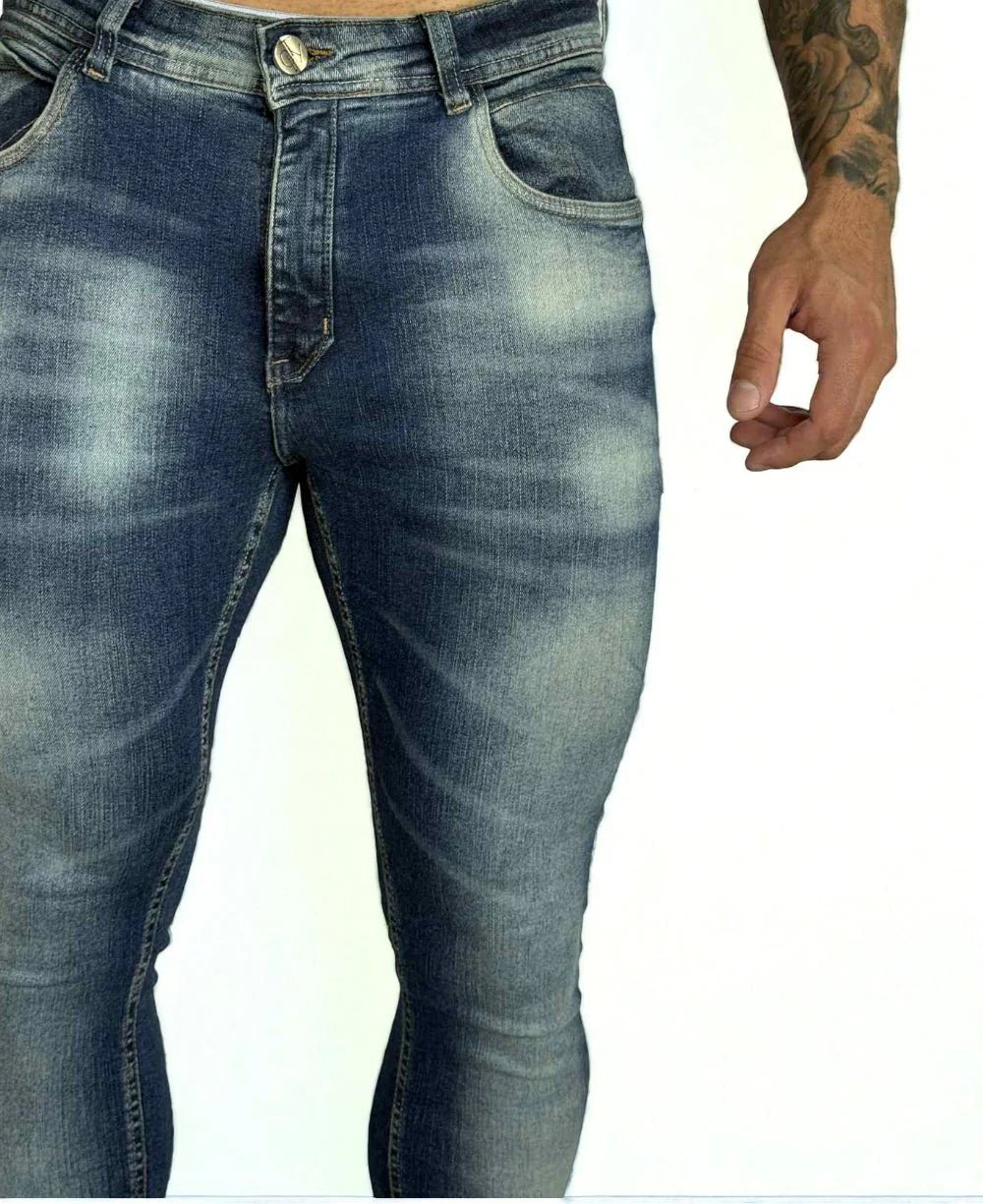 Calça Jeans Azul Bigodes Masculina Skinny- City Denim