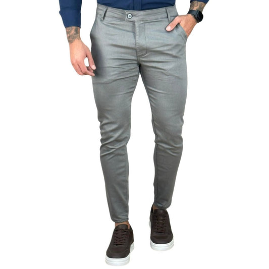 Calça Alfaiataria Cinza Claro Masculina Skinny - Truehero