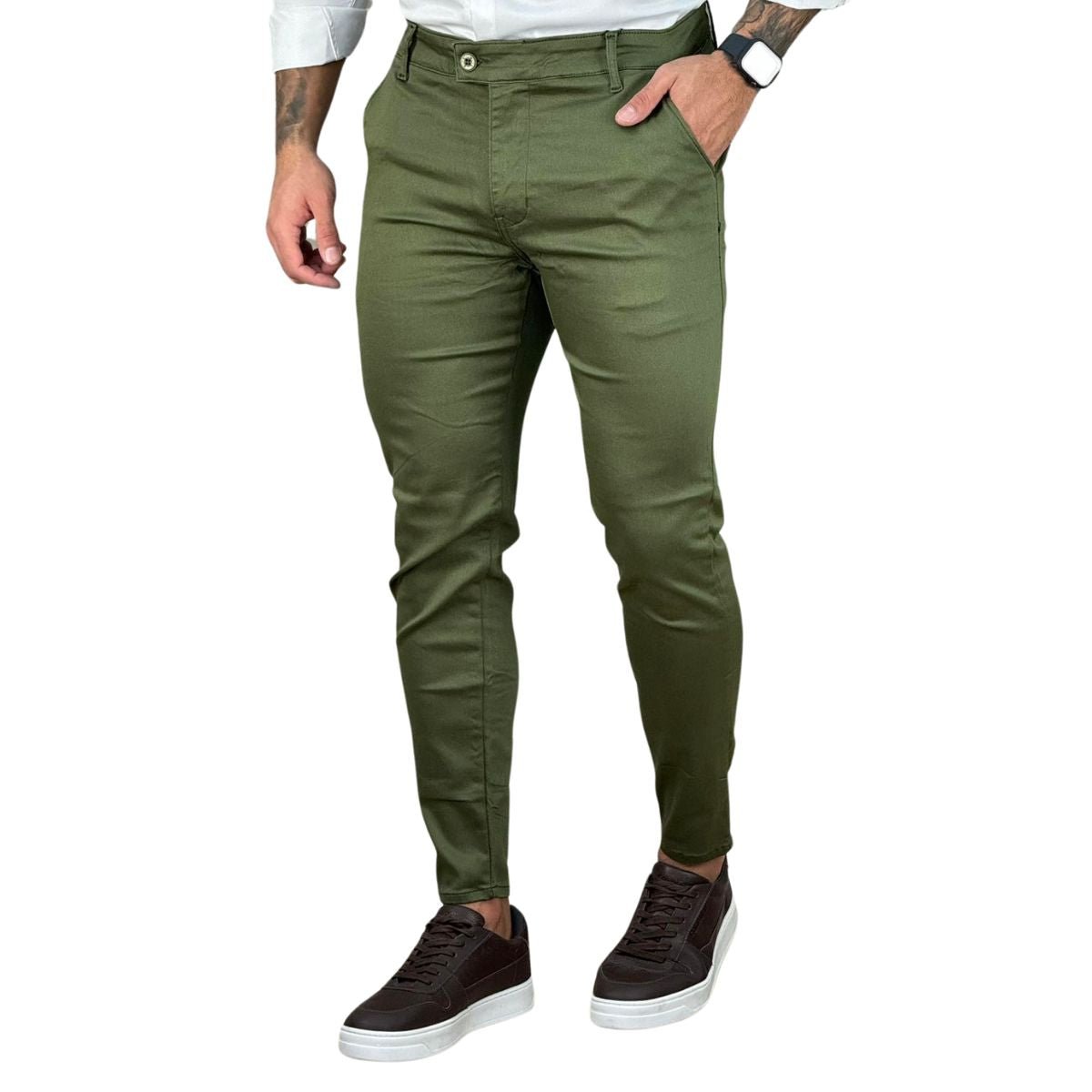 Calça Alfaiataria Verde Nativo Masculina Sknny - Truehero