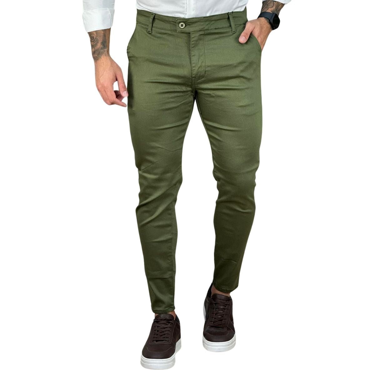 Calça Alfaiataria Verde Nativo Masculina Sknny - Truehero