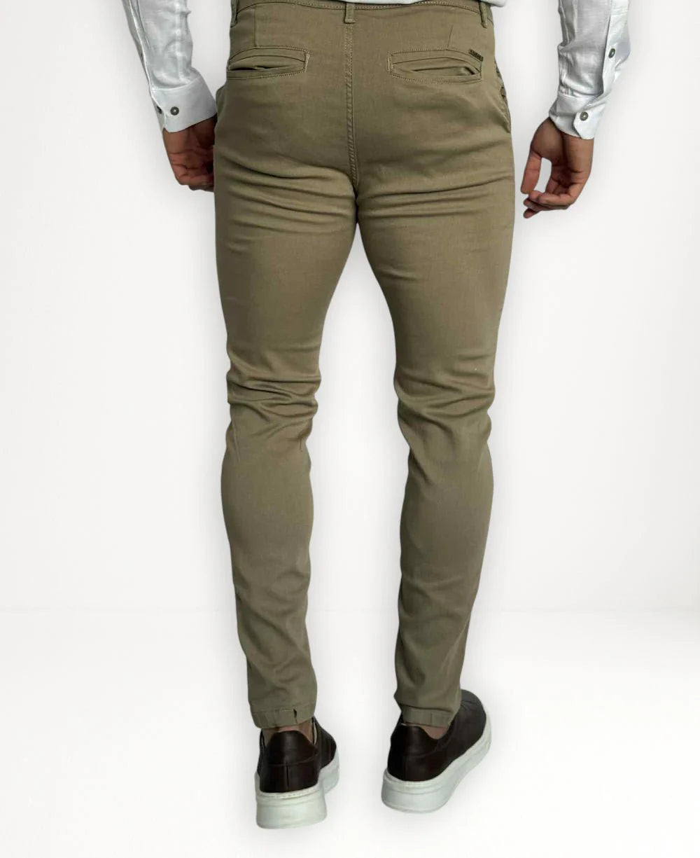 Calça Alfaiataria Caqui Slim Masculina - Codi Jeans