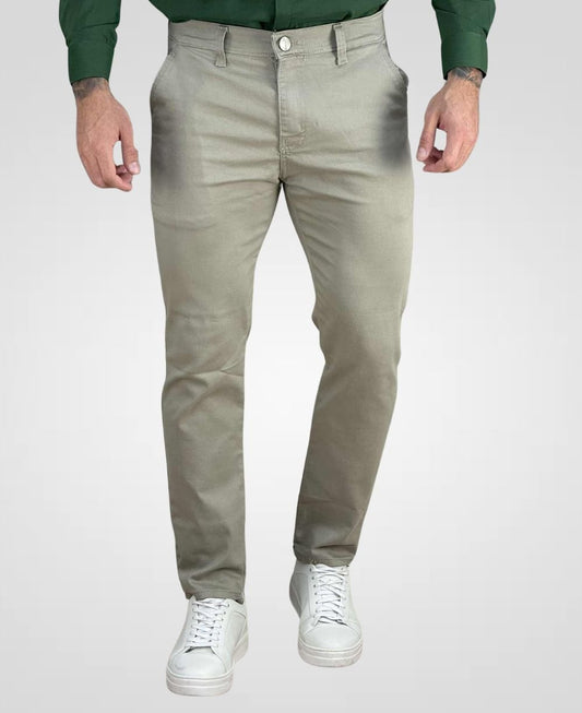 Calça Alfaiataria Caqui Masculino com Lycra - Rota 77