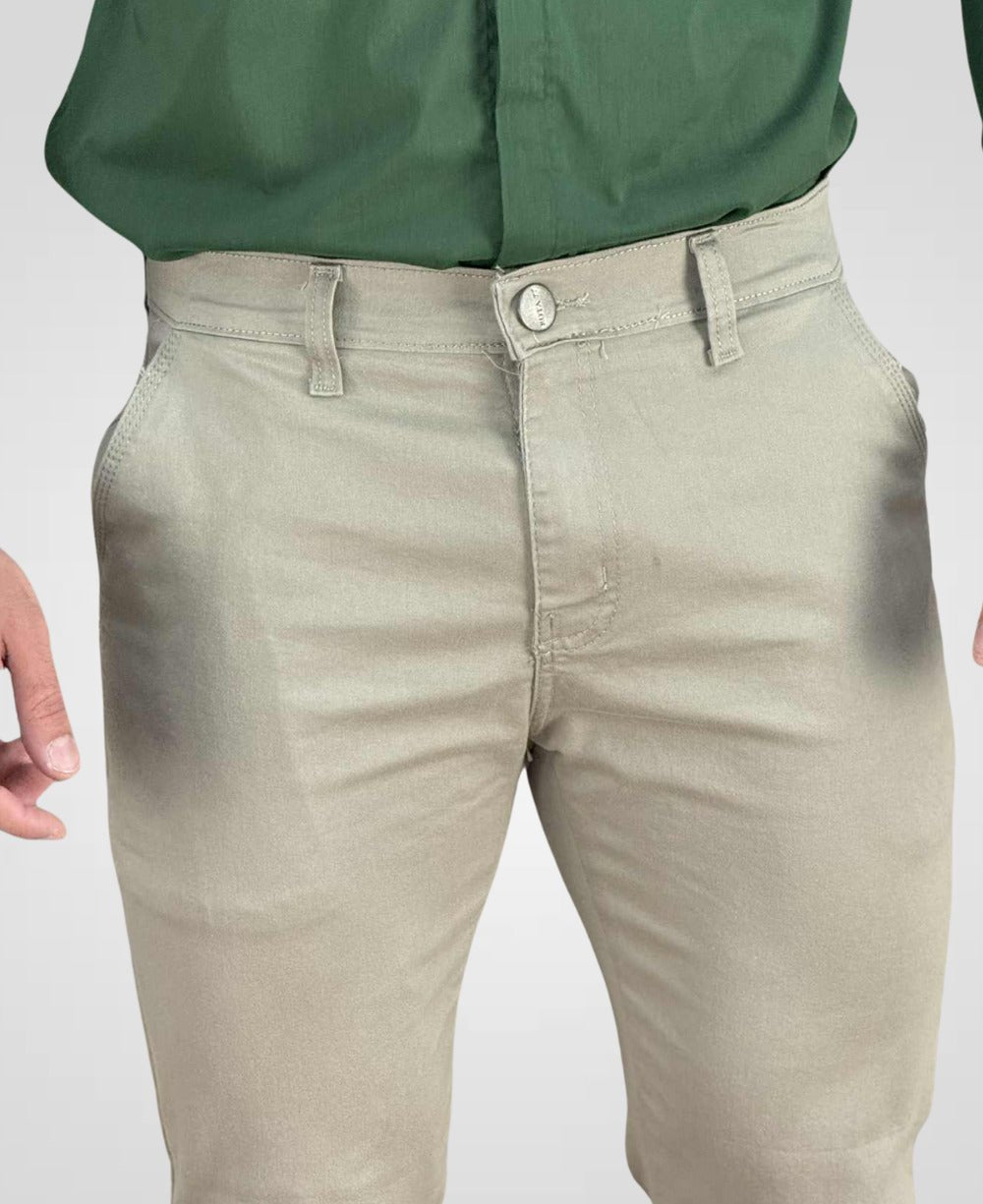Calça Alfaiataria Caqui Masculino com Lycra - Rota 77