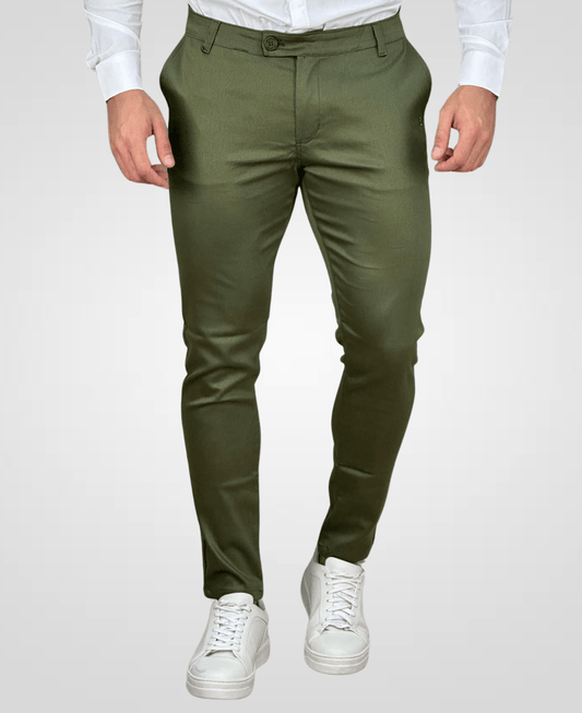 Calça Alfaiataria Verde Militar Masculina Transpassado - Per Pochi