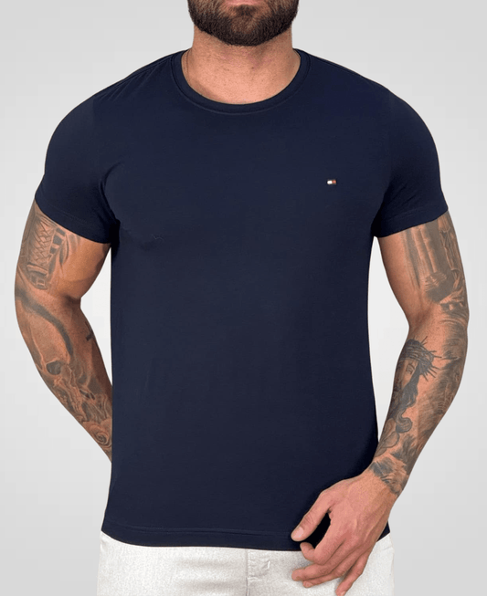 Camiseta Azul Marinho Masculina Classic Pima - Tommy Hilfiger