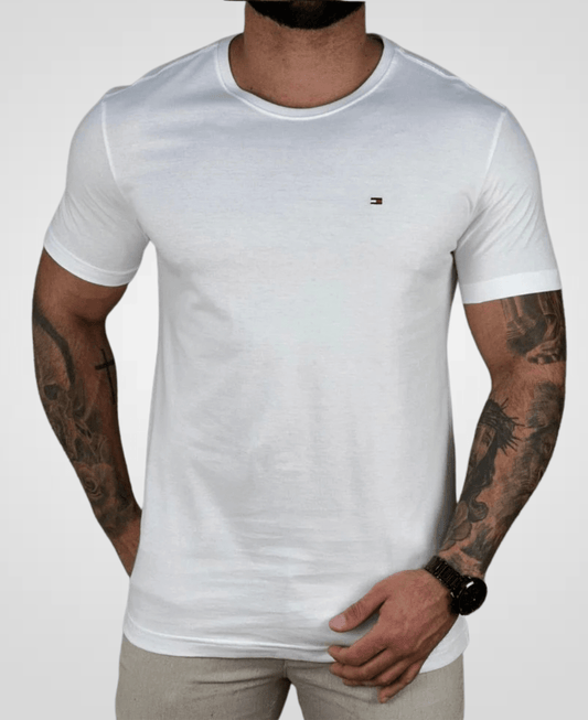 Camiseta Branco Masculina Classic Pima - Tommy Hilfiger