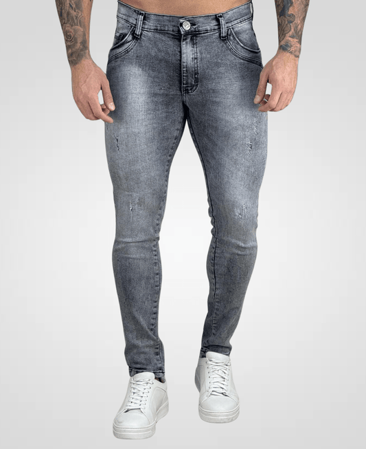 Calça Jeans Cinza Mescla Masculina com Lycra - Rota 77