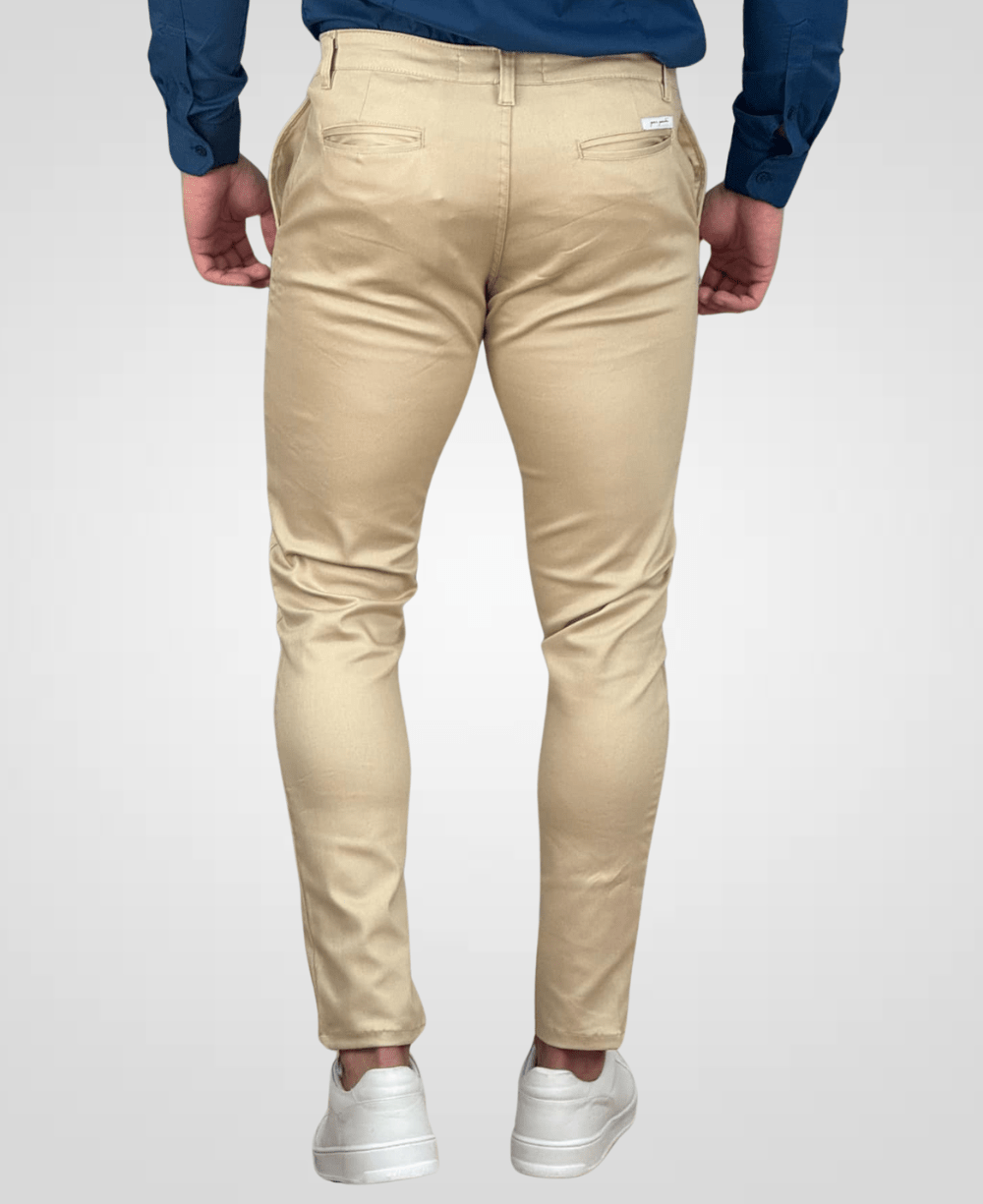 Calça Alfaiataria Bege Masculina Transpassado - Per Pochi