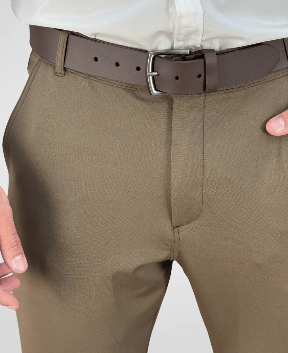 Calça Alfaiataria Caqui Escuro Masculina Slim - DLZ