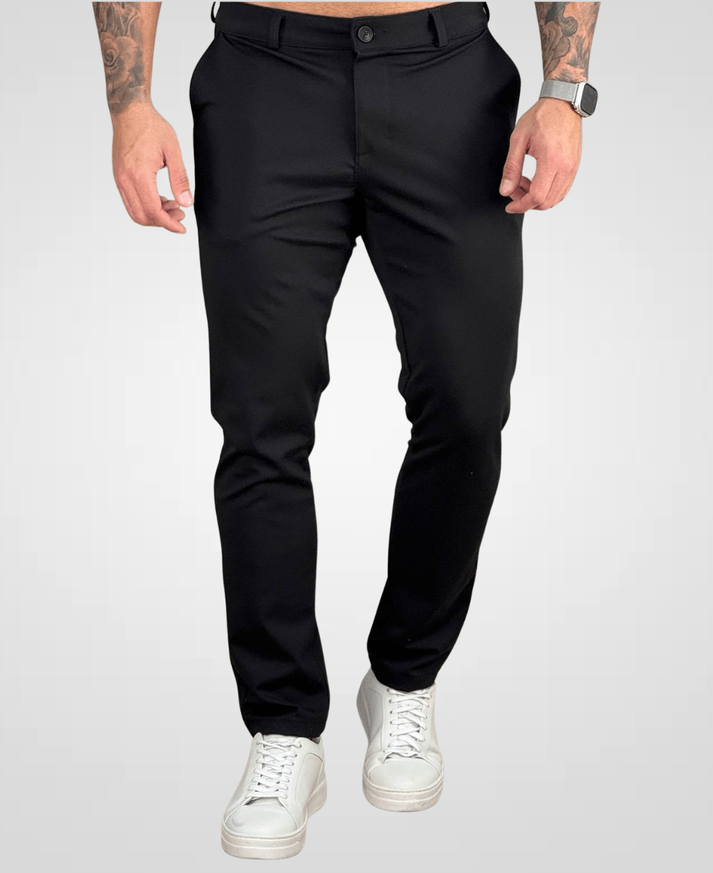 Calça Alfaiataria Preta Masculina Slim - Guilherme Soul