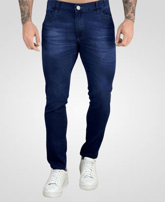 Calça Jeans Azul Marinho Masculina com Lycra - Rota 77