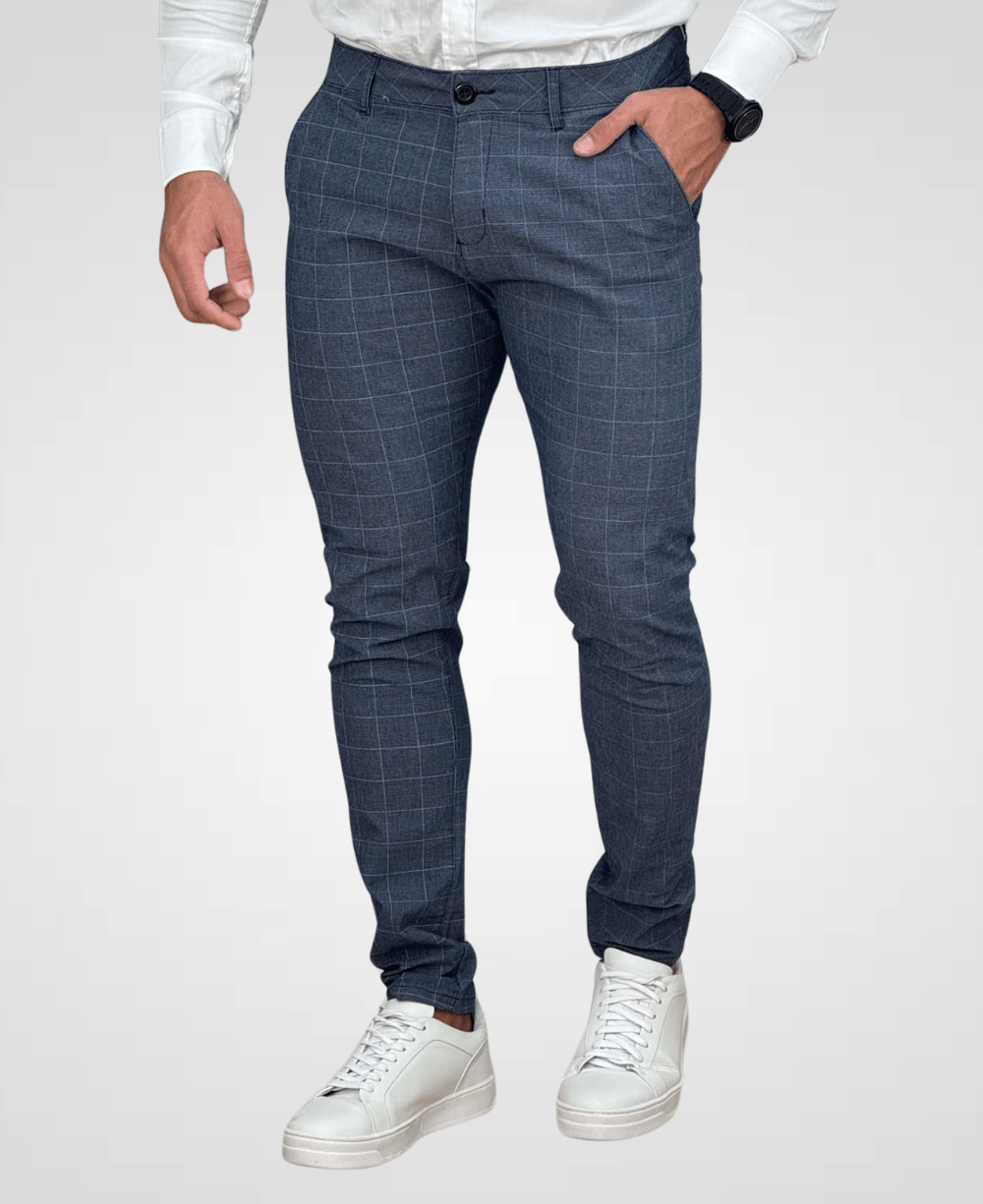 Calça Alfaiataria Xadrez Masculina Super Skinny - Paladho´s