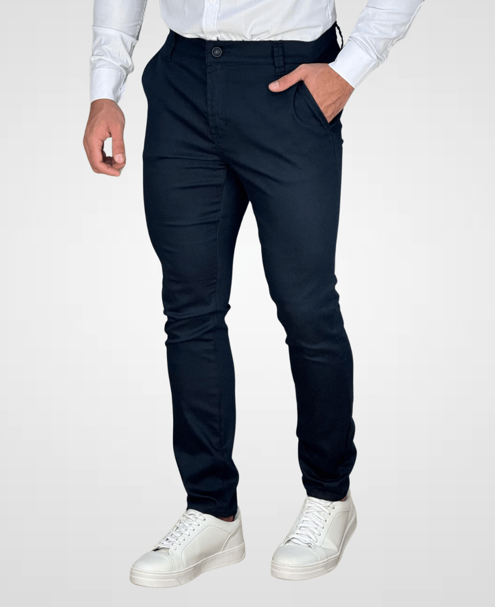 Calça Alfaiataria Azul Marinho Masculina Skinny - DLZ