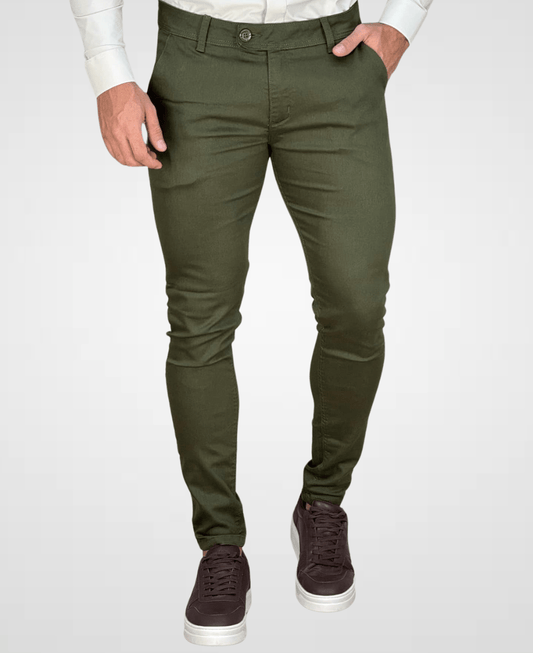 Calça Alfaiataria Verde Militar Masculina Super Skinny - Paladho´s
