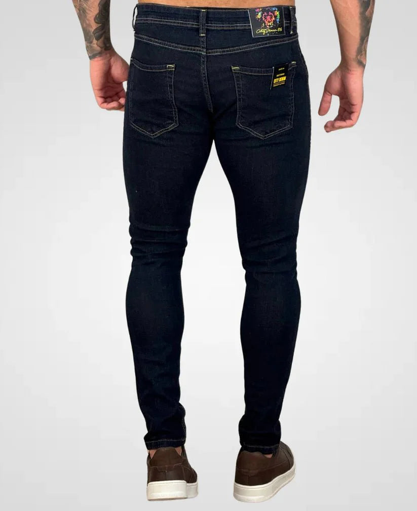 Calça Jeans Azul Escuro Masculina Super Skinny - City Denim